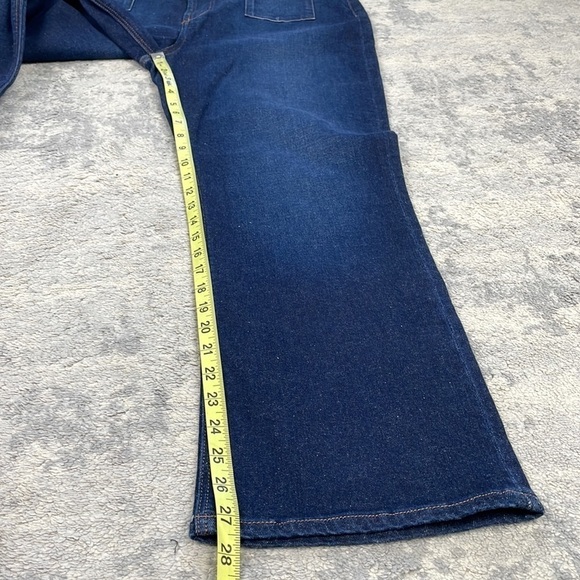 New Joes Jeans 70s Patch Pocket High Rise Bootcut Dark Blue Denim Sz 34 - Picture 12 of 15